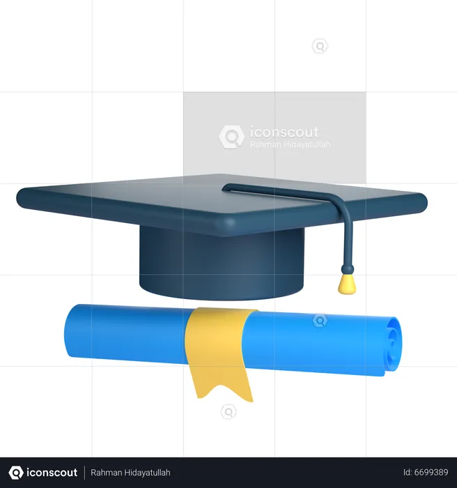 Sombrero de graduacion  3D Icon