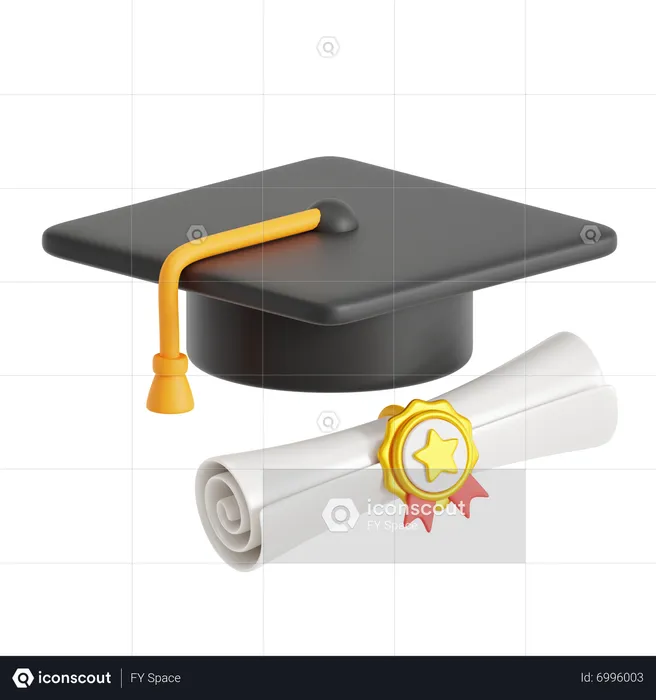 Sombrero de graduacion  3D Icon