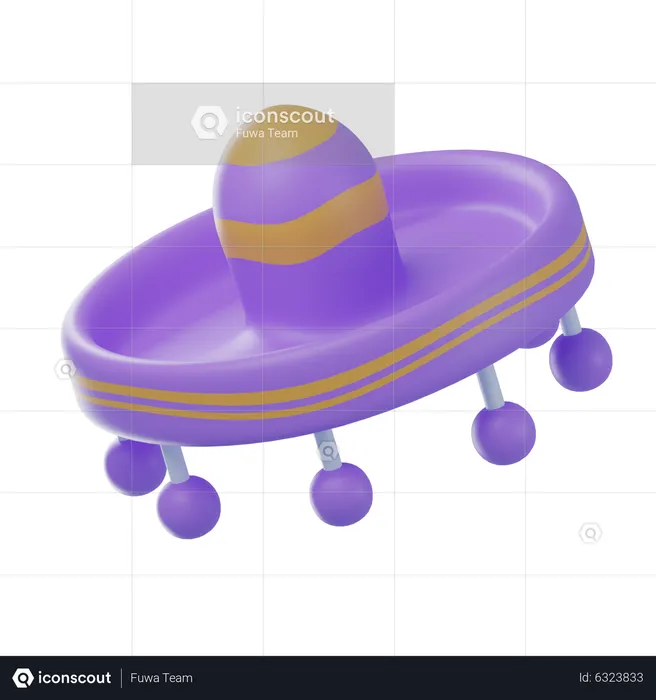 Sombrero Hat  3D Icon