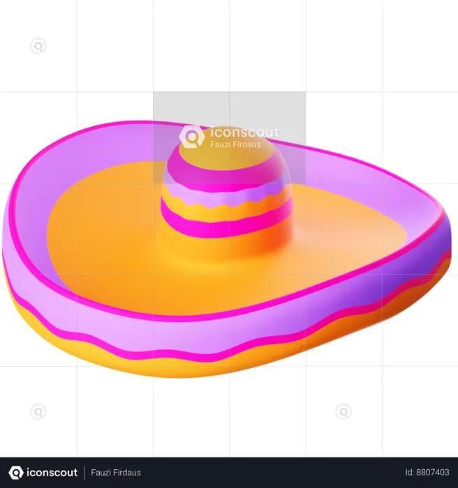 Sombrero Hat  3D Icon