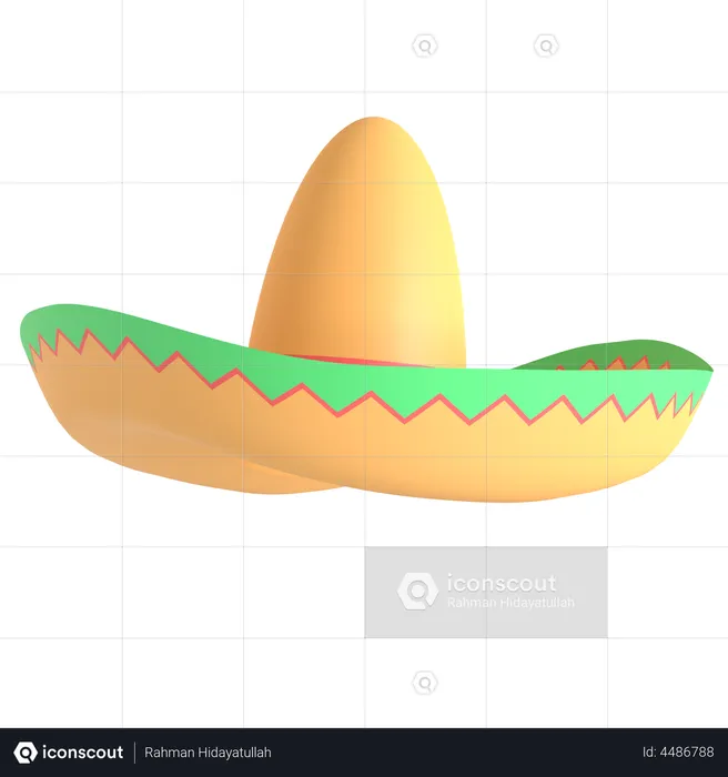 Sombrero hat  3D Illustration