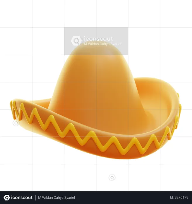 Sombrero mexicano  3D Icon