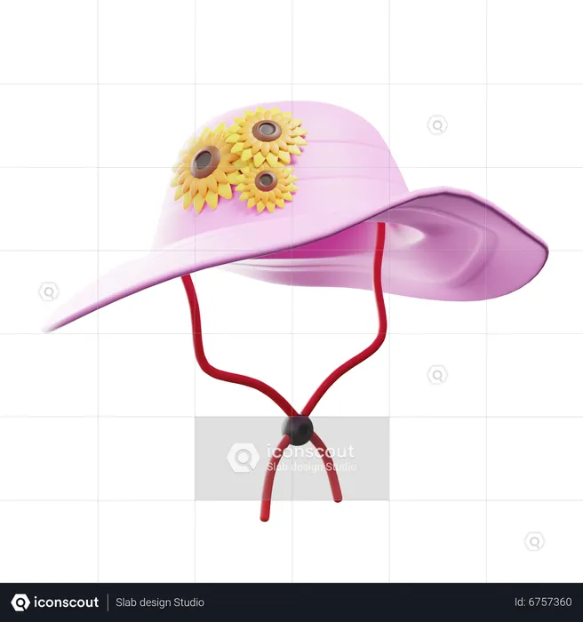 Sombrero de primavera  3D Icon