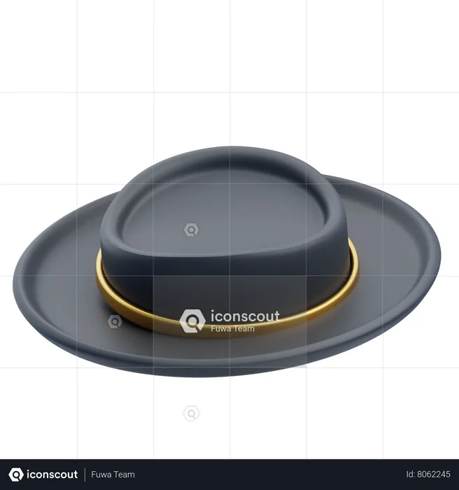 Sombrero redondo de los hombres  3D Icon