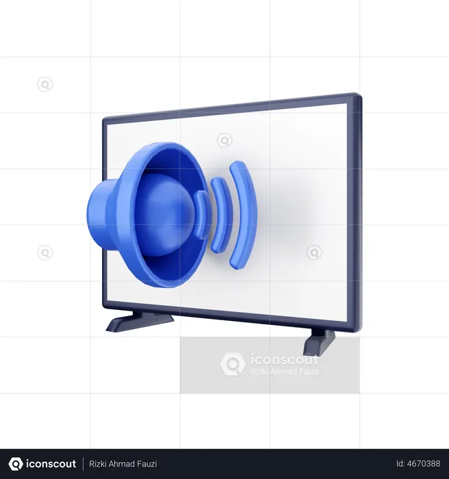 Sonido de televisión inteligente  3D Illustration