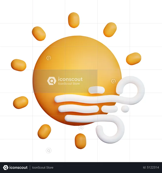 Sonnig windig  3D Icon