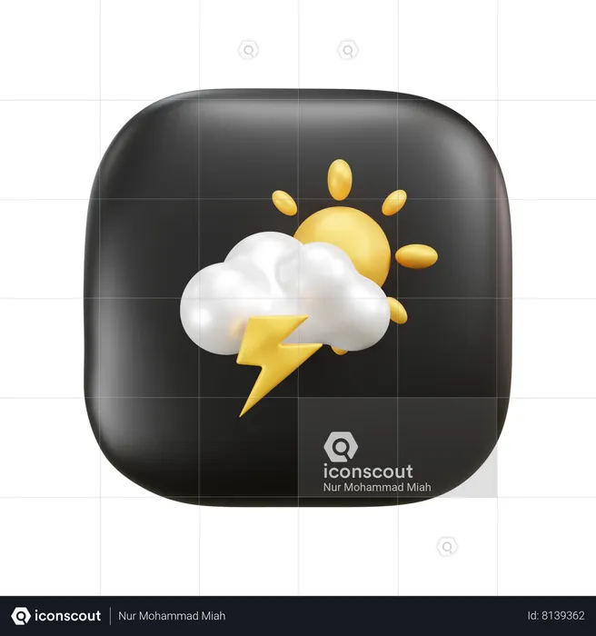 Sonniges Wolkenwetter  3D Icon