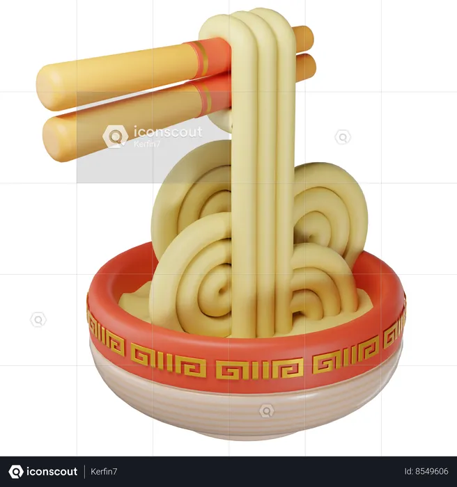 Sopa de fideos chinos  3D Icon