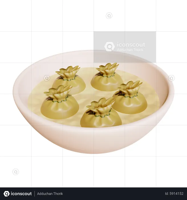 Sopa wonton  3D Icon