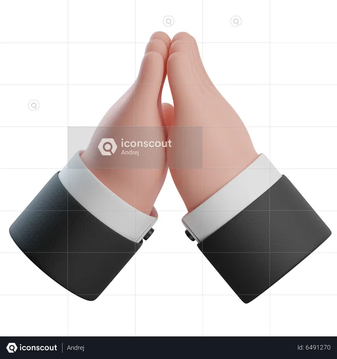 Sorry Hand Gesture  3D Icon