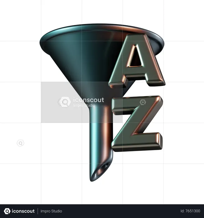 Sort Alphabet Ascending  3D Icon