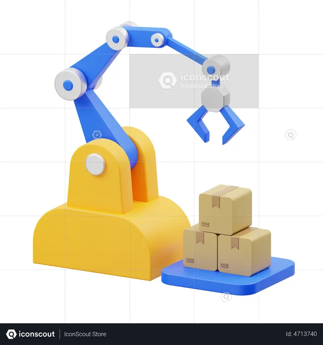 Sort Packages with Robot  3D Icon