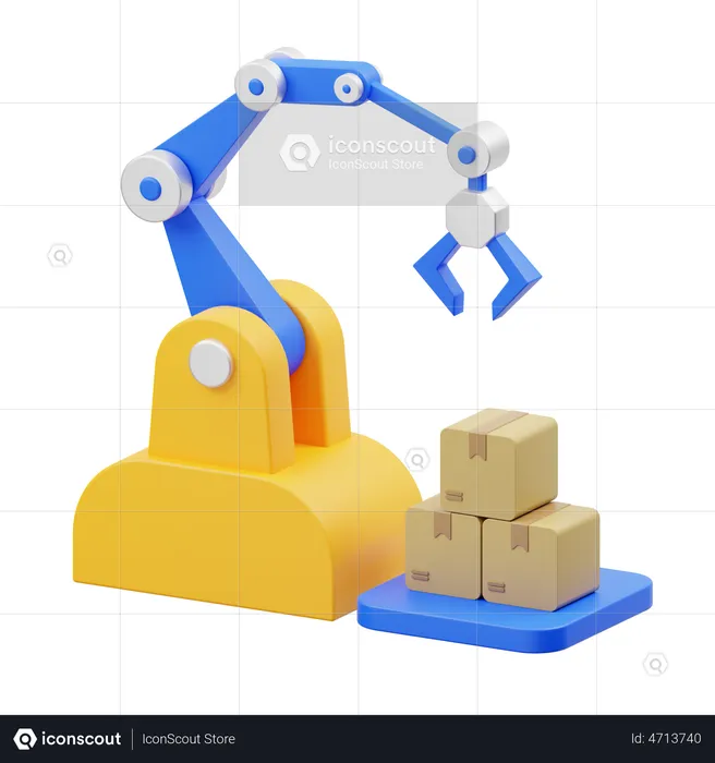 Sort Packages with Robot  3D Icon