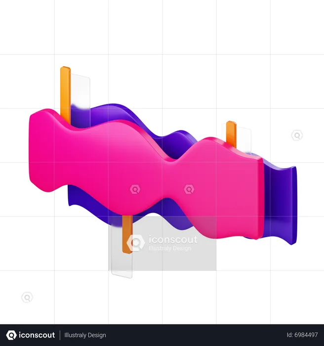 Sortierter Streamgraph  3D Icon