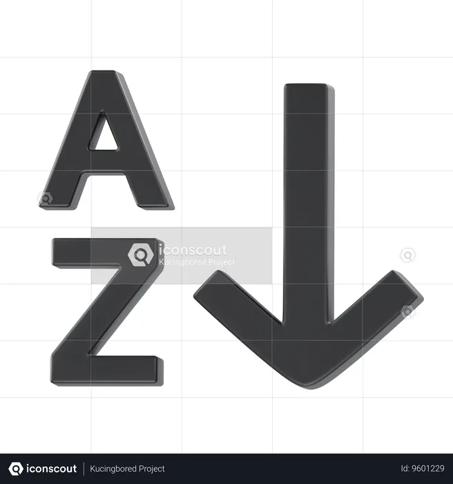 Sorting Alphabet  3D Icon