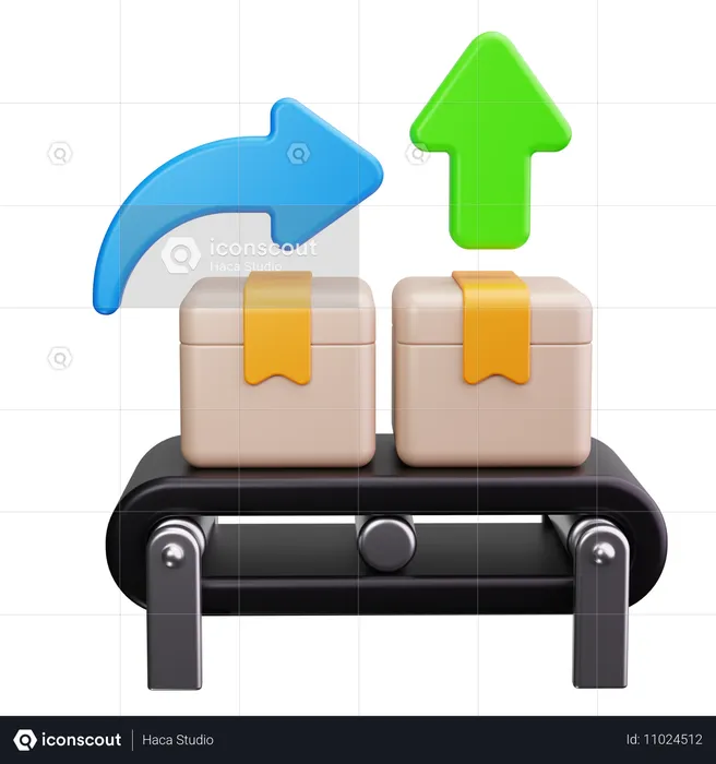 Sorting Conveyor  3D Icon