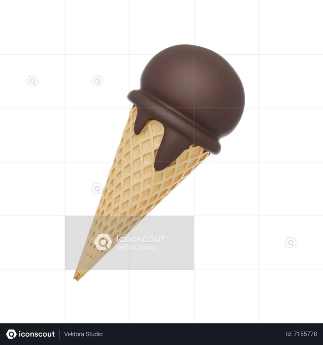 Sorvete de chocolate  3D Icon