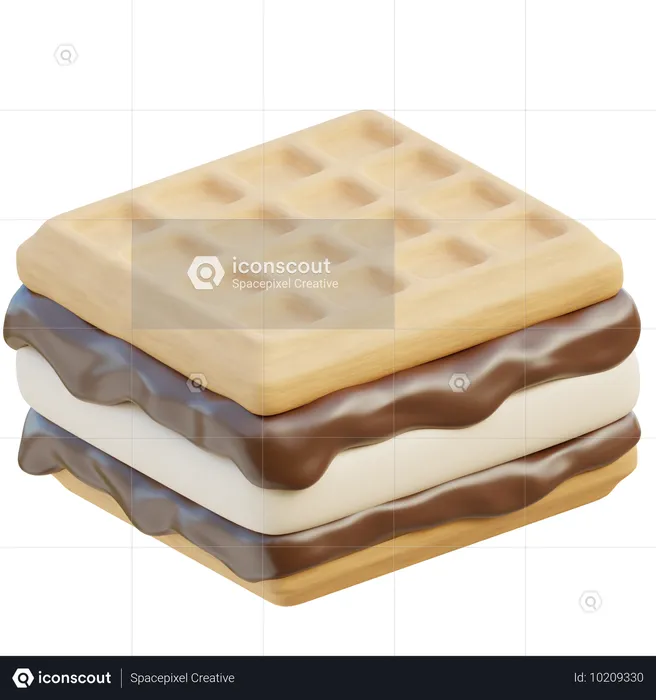 Sorvete de waffle  3D Icon