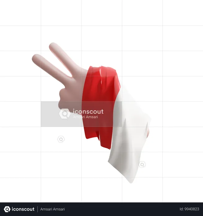 Sosteniendo la bandera de indonesia  3D Illustration