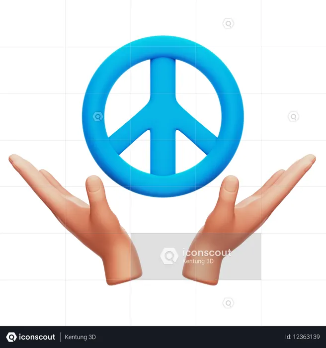 Sosteniendo el símbolo de la paz  3D Icon