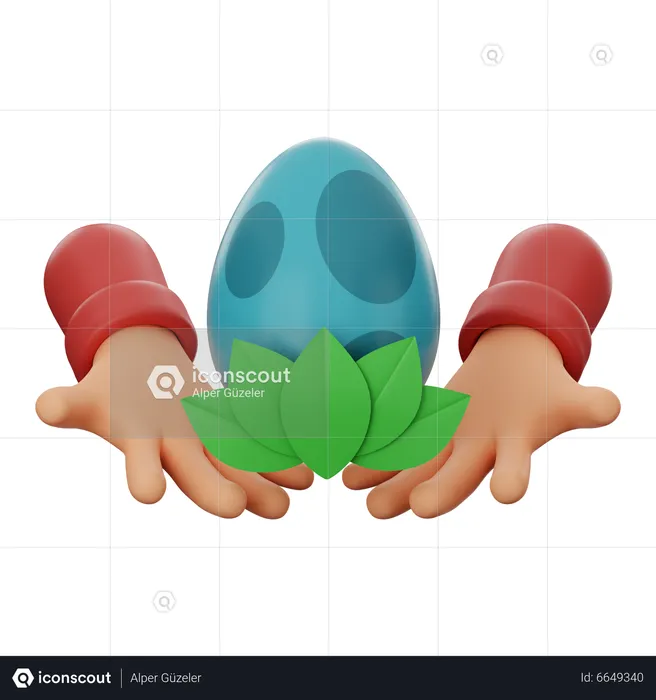 Sosteniendo el huevo de pascua  3D Icon