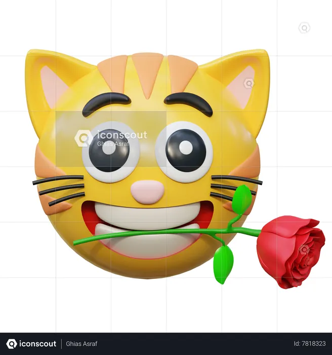 Sosteniendo rosa Emoji 3D Icon