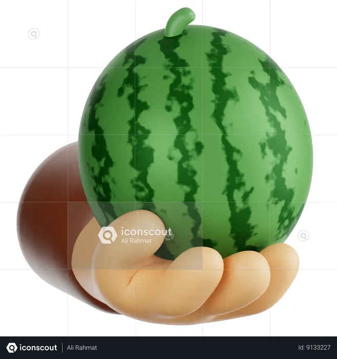 Sosteniendo sandia  3D Icon