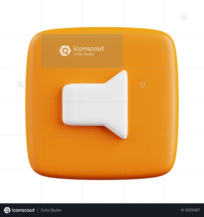 Sound Button  3D Icon