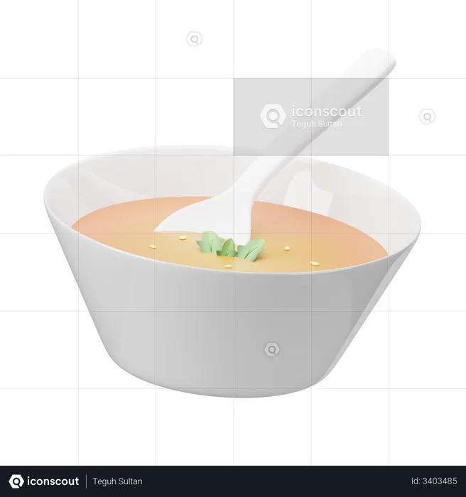 Soup bowl  3D Illustration