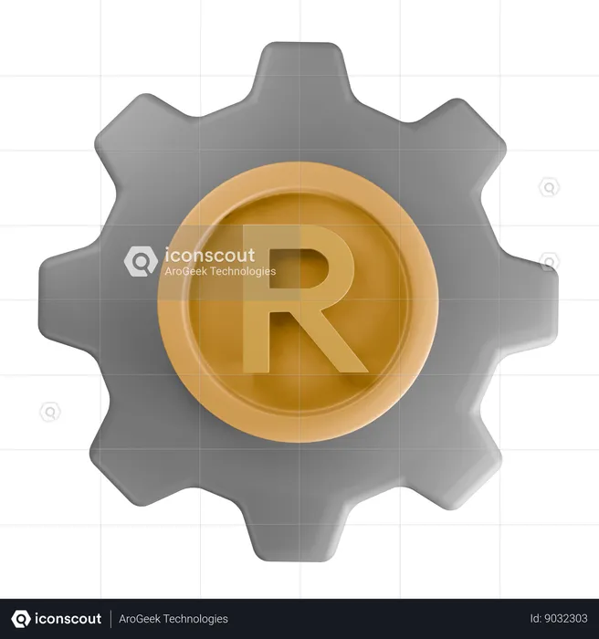 South African rand  3D Icon