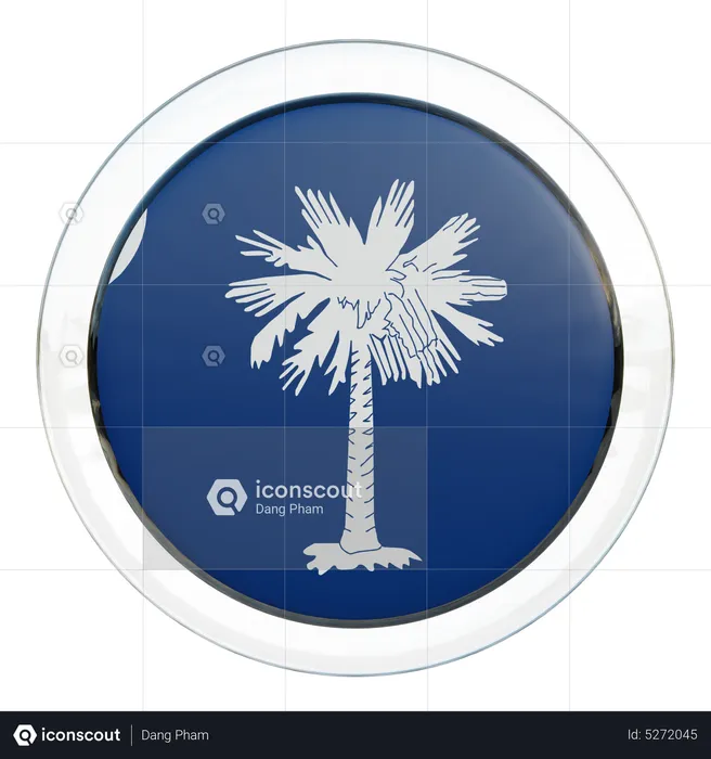 Runde Flagge von South Carolina Flag 3D Icon