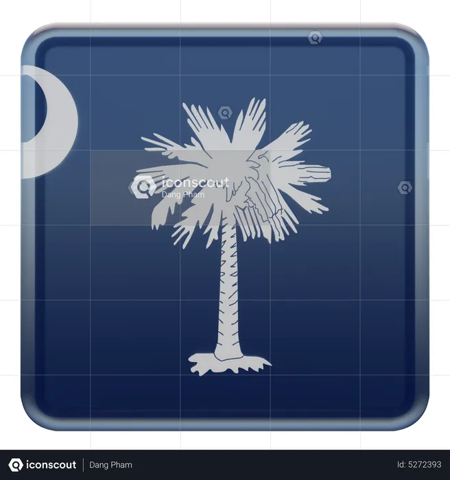 South Carolina Square Flag Flag 3D Icon