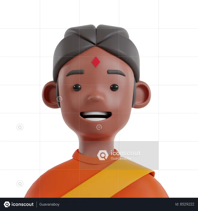 South Indian Man  3D Icon