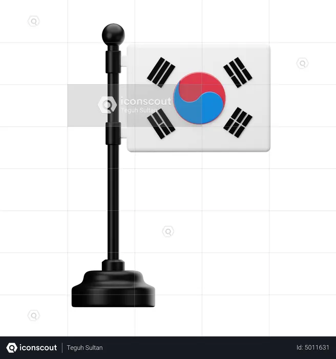 South Korea Flag Flag 3D Icon