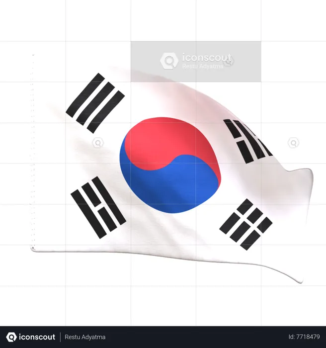 South Korea Flag Flag 3D Icon