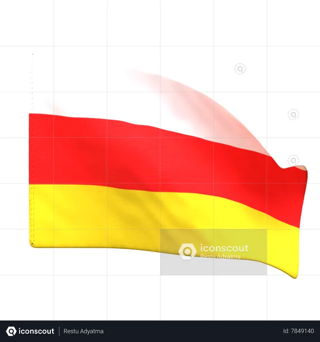 South Ossetia Flag Flag 3D Icon