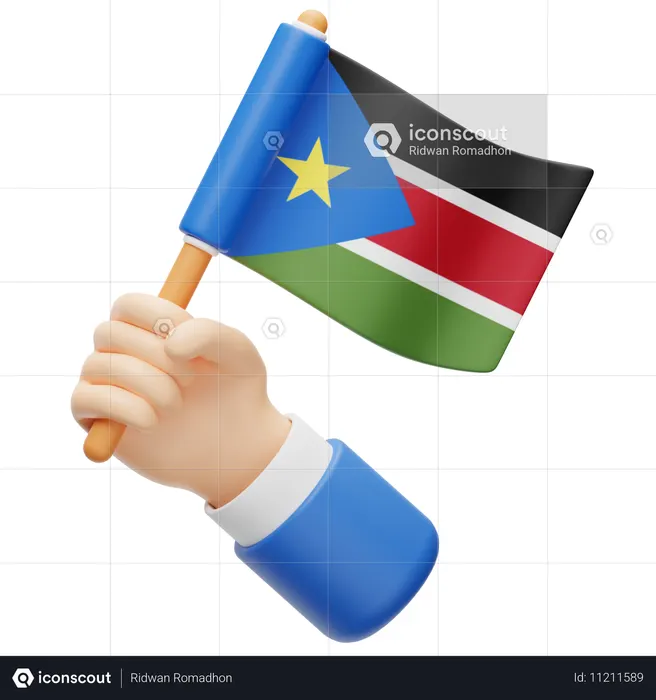 South Sudan Flag Flag 3D Icon
