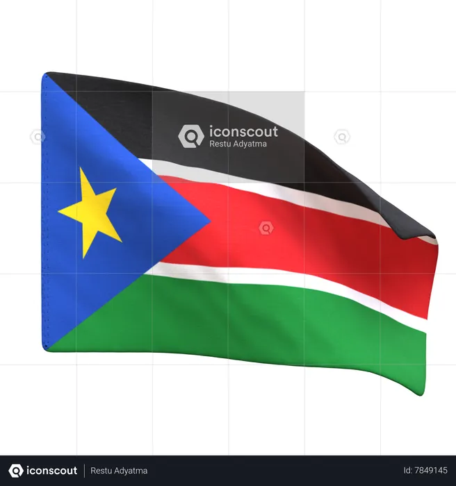 South Sudan Flag Flag 3D Icon