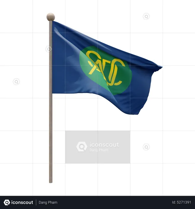 Southern African Development Community Flagpole Flag 3D Icon