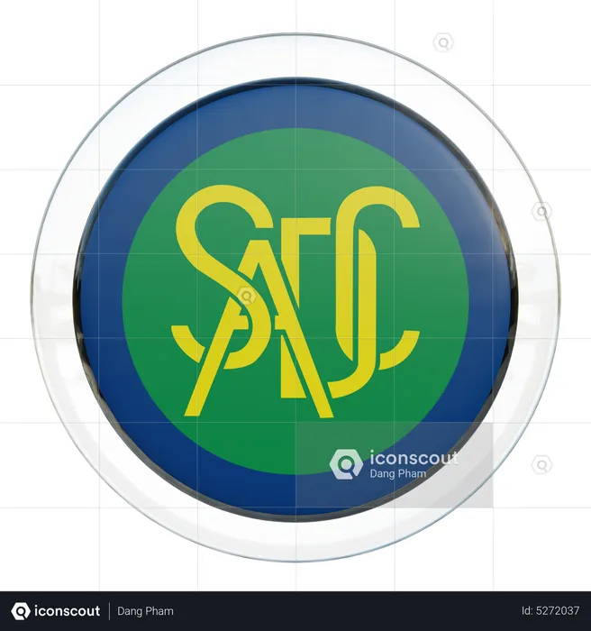 Southern African Development Community Round Flag Flag 3D Icon