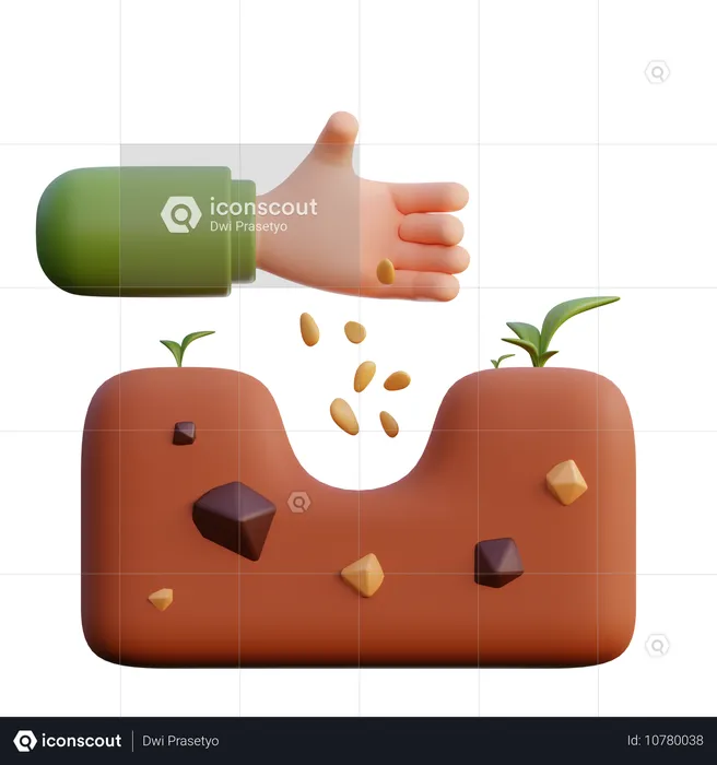 Sowing seeds  3D Icon