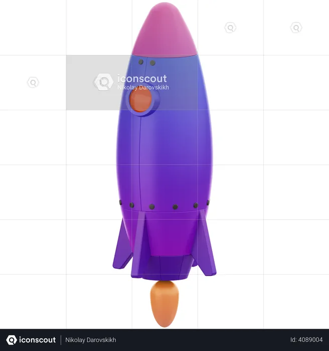 Space rocket  3D Illustration