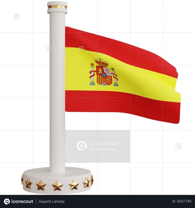 Spain national flag Flag 3D Icon