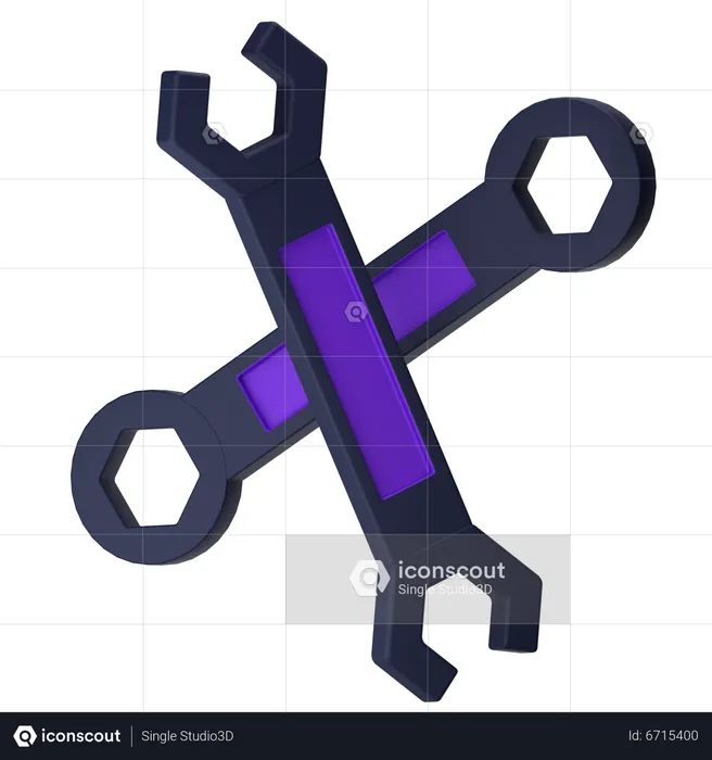 Spanner And Wrench  3D Icon