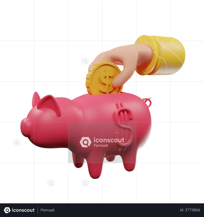 Sparschwein  3D Illustration