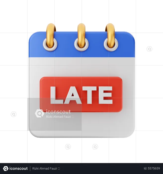 Später Kalender  3D Icon