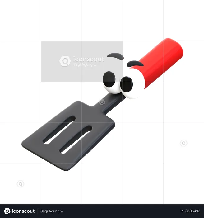 Dessin animé de spatule  3D Icon