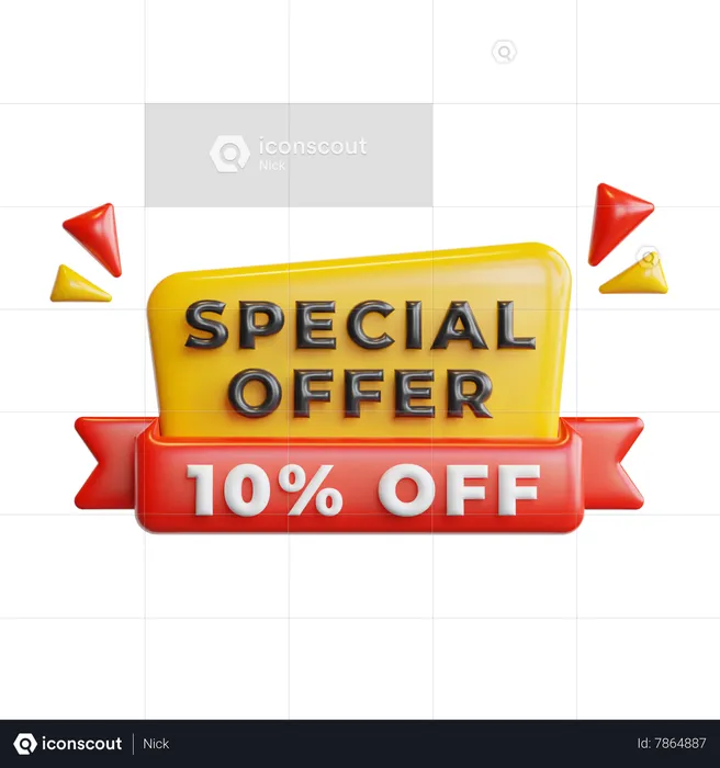Special Offer 10 Percentage  3D Icon