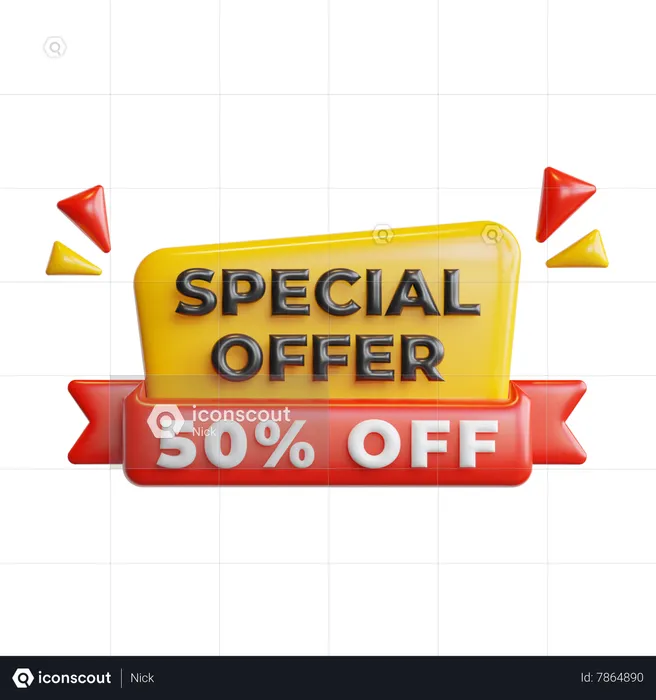 Special Offer 50 Percentage  3D Icon