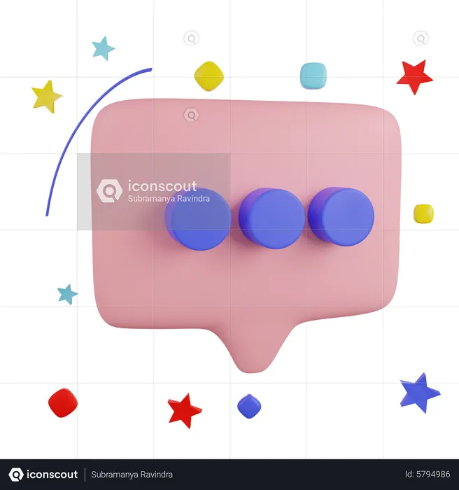 Speech bubble 3D illustration  3D Icon